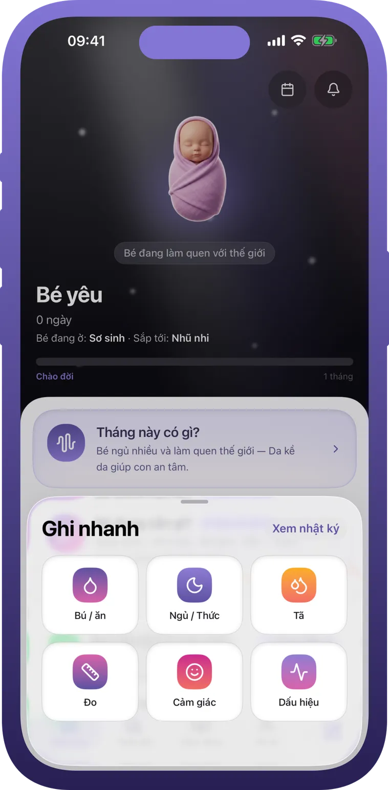 Ghi nhật ký nhanh trong Buno Baby